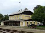 Bahnhof von Wieselburg/Erlauf wurde auch schon mit einem Funkmasten verziert; 120808