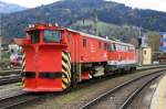 Am 13.04.2008 wurde ein Klimaschneepflug von der 2043 062 durch den Bahnhof von Bruck/Mur gezogen.