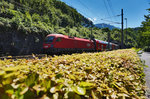 1116 265-0 fährt am Zugschluss der S1 5619 (Lindau Hbf - Bludenz), aus dem Bahnhof Feldkirch aus.