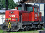 Die Diesellokomotive 2068 17-9 der ÖBB war Ende August 2019 in der Nähe des Lienzer Bahnhofes abgestellt.