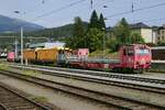 Der Tunnelrettungszug X690.002/502 am 18.08.2022 im Bahnhof Spittal-Millstättersee.