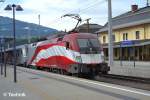 1116 249-4 in ihrer schönsten Lackierung hielt am 26.07.2014 als RJ 530 (Lienz - Wien Miedling) in Spittal Millstättersee
