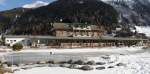 Der ehemalige Bahnhof von St.Anton am Arlberg (3.3.11). Das ehemalige Gleisfeld ist nun ein kleiner Park...