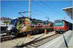 Die Haydn-Lok 1047 504 brachte am 1. September den aus fnf CityShuttle-Wagen bestehenden D 15025 von Wien Westbahnhof nach St.Plten Hbf. Die Aufnahme enstand im Zugendbahnhof. 