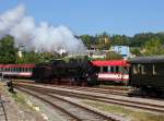 Die 638 1301 am 28.09.2013 bei einer Rangierfahrt im Ampflwanger Museum.