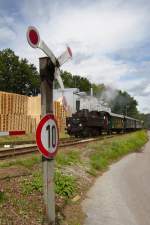 Diese Aufnahme der 92.2271 ist kurz vor Erreichen des Bahnhofs Zwettl entanden. (15.08.2014)