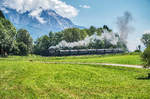 93.1332 der NBiK brachte am 3.6.2017 einen Sonderzug von St. Veit a. d. Glan zum Speckfest nach Hermagor.
Hier zu sehen nahe der Haltestelle Emmersdorf im Gailtal.