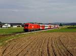 Die 2016 060 mit einem REX nach Braunau am 26.07.2019 unterwegs bei Achenlohe.