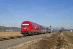 Am 11. Februar 2022 war 2016 094 mit IC 311  Drava  (Ljubljana - Budapest Keleti pu.) unterwegs. Auf der steirischen Ostbahn war aufgrund eines im Frühverkehr auf der Strecke liegengebliebenen Zuges im Fahrplangefüge irgendwie  der Wurm drin , weswegen es sich für mich nicht mehr ausging, den Zug an einer anderen geplanten Stelle abzulichten. Das Bild vom Zug mit rund +30' bei Takern II möchte ich dennoch zeigen. 