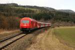 2016 037 schiebt REX2716 am 24.03.2009 von Fehring ber die Aspangbahn nach Wien Sd.