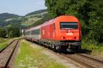 2016 039 mit REX2789 (Wien Meidling - Friedberg) bei der Einfahrt in Edlitz-Grimmenstein, 23.08.2012.