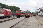 2016 020-7, 80-73 085-7, 5047 024-4 und 5047 048-3 am 16.August 2014 im Bf.