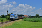 2016 921 mit dem Petrolkokszug am 01.07.2016 bei Heiligenstatt. 