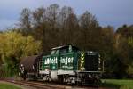 Einfahrt in den Bahnhof Gleinst䴴en f�H 1100.1 . Mit einem Einzelnen Kesselwagen rollt die gute Alte MAK Lokomotive heran. 23.04.2015