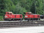 ÖBB 2067 065-9 & 2067 058-4 abgestellt im Bahnhof Landeck-Zams. Aufgenommen am 13.08.2008