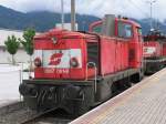 2067 061-8 whrend 150 Jahre Eisenbahnen in Tirol/Wrgl auf Wrgl Hbf am 23-8-2008.