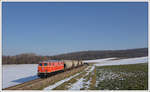 2143.056 vom Verein Neue Landesbahn, die am 25.2.2018 nach getaner Arbeit für die anwesenden Fotografen noch einen kurze Pendelfahrt im Raum Ersntbrunn unternommen hat. 