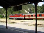 2143 029-3 in Bahnhof St Aegyd am Neuwald.29.07.2009