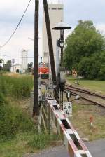 Der einzige Schranken der Lokalbahn Retz-Drossendorf befindet sich beim Bf.