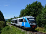 Der blaue für die steirische S-Bahn werbende 5022 045 war am frühen Nachmittag des 13.