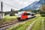 5022 024-1  ARNOLDSTEIN Dreiländereck  fährt als S4 4814 (Hermagor - Villach Hbf) nahe der Haltestelle Pressegger See vorüber.