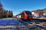 5022 023-3  Hermagor-Pressegger See  fährt als R 4814 (Kötschach-Mauthen - Villach Hbf) in den Bahnhof Dellach im Gailtal ein.