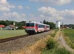 Der 5047 083 und ein Weiterer als R nach Braunau am 13.06.2014 unterwegs bei Mauerkirchen.