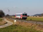 Der 5047 075 als R nach Straßwalchen am 26.02.2016 unterwegs bei Munderfing.