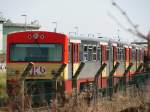 Hinter Gittern ist er gelandet,..... Der gute alte 70iger. Da er in die Jahre gekommen war haben ihn die modernen Triebwagen der Reihe 5063  (Stadler GTW2/8 )ersetzt. Lannach im August 2012