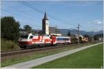 Und wieder einmal gab es Messfahrten mit der BR 1014 in der Steiermark.Am zweiten Messtag wurde unter anderem im Palten-Liesingtal gefahren.
1014 011 Rail Cargo + 1014 014 auf der Fahrt von Knittelfeld nach Wald am Schoberpass. 
Kammern 22.9.2011