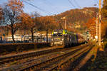 1016 016 mit CityAirportTrain Lackierung vor dem IC 119 in Bregenz. 11.11.18