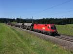 Die 1016 030 mit einem Gterzug am 16.06.2012 unterwegs bei Pndorf.