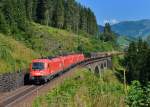 1216 002 + 1016 042 + 1016 046 + 1016 017 mit G 54533 am 03.08.2013 bei Bad Hofgastein.