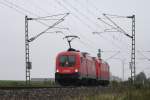 1016 031 ÖBB + 185 390-2 DB bei Lichtenfels am 21.10.2015.