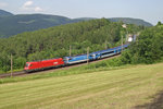 Untauglicher RJ mit verkehrter 1216 und 1016.002 als Vorspann am Eichberg.