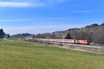 1016 048 mit EC 113 am 22.03.2018 bei Bergen. 