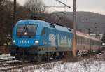 1016 023 berraschte mich am 03.01.2008, als am falschen Gleis durch Unter Purkersdorf fuhr.

