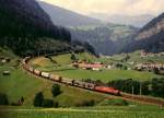 1020 007 rollt bei St.Jodok den Brenner hinab, 29.07.1989.