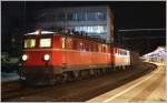 1041 202 & 1141 24 der Firma RPS (Rail Professionals Sttz), fahren mit SLGAG 47389 von Arnoldstein nach Hegyeshalom. 
Leoben 25.2.2012
