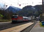 1044 113 fhrt mit der Rollenden Landstrae vom Brenner kommend in Richtung Innsbruck. (30.Oktober 2010)