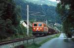 1110 023-7 ist Mitte der 1990er Jahre mit einem Güterzug auf der Ossiachersee-Strecke bei Bodensdorf unterwegs