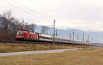 1116 103 mit EC 163 Zürich Hbf - Graz Hbf am 11. Dezember 2016 in Jenbach.