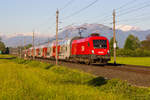 1116 093 mit einem REX auf der Fahrt nach Lindau. Zwischen Hohenems und Dornbirn. 22.5.17 