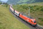 ÖBB 1116 167 mit EC 113 (Frankfurt (M) - Klagenfurt Hbf.), vor Angertal (bei Bad Hofgastein), 26.07.2017