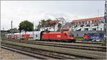 RE5582 mit 1116 079-5 aus Bludenz fährt in Lindau Hbf ein.