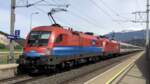 1116 045  Rail Cargo Hungaria , die letzte verbliebene Lok im alten Design mit blauen Streifen, zog den EC 164  Transalpin  am 28.05.2021 von Innsbruck Hbf bis nach Buchs SG. Aufgenommen am Bahnhof Kematen in Tirol