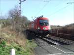 1116 238-5 der ITL eilt mit einem Containerzug durch Herten-Westerholt. 8.2.08