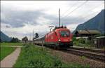 1116 162 ist mit dem OEC 564  KUFSTEIN - DIE PERLE TIROLS , Wien Westbahnhof - Innsbruck Hbf, auf dem Weg in die Tiroler Landeshauptstadt.