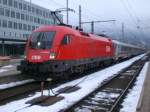1116 030 ist soeben mit IC 118 von Innsbruck nach Mnster in den Startbahnhof gezogen worden. 31.1.2009 