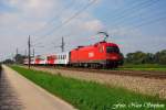 Den ganzen Tag auf Tour: 1116 143-7 mit REX 5916 Linz Hbf. - Passau Hbf.,Pasching (sterreichurlaub 18.08.09)